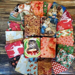 CHRISTMAS Cotton QUILTER/Craft Bundle OF 72 (18×22") Fat Quarters